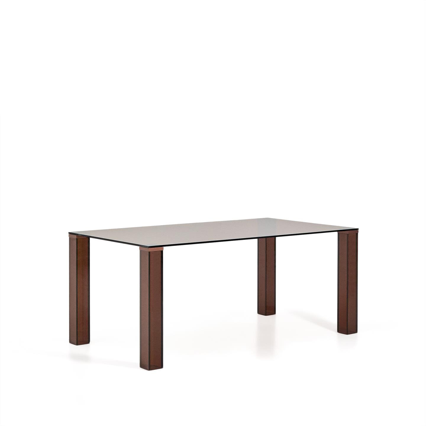 Kave Home Eettafel Adularia Glas, 160 x 90cm - Bruin