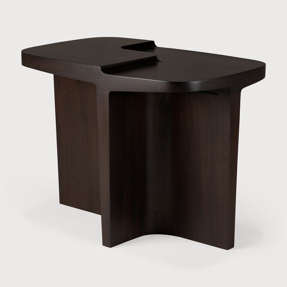 Ethnicraft Deens Ovale Bijzettafel Brutalist Gevernist Mahoniehout, 60 x 40cm - Rose Brown - Ovaal