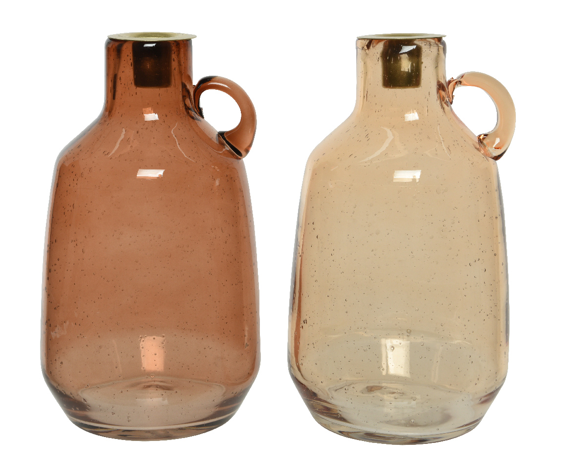 Decoris Kandelaar glas d12.5h22 cm a2  - 