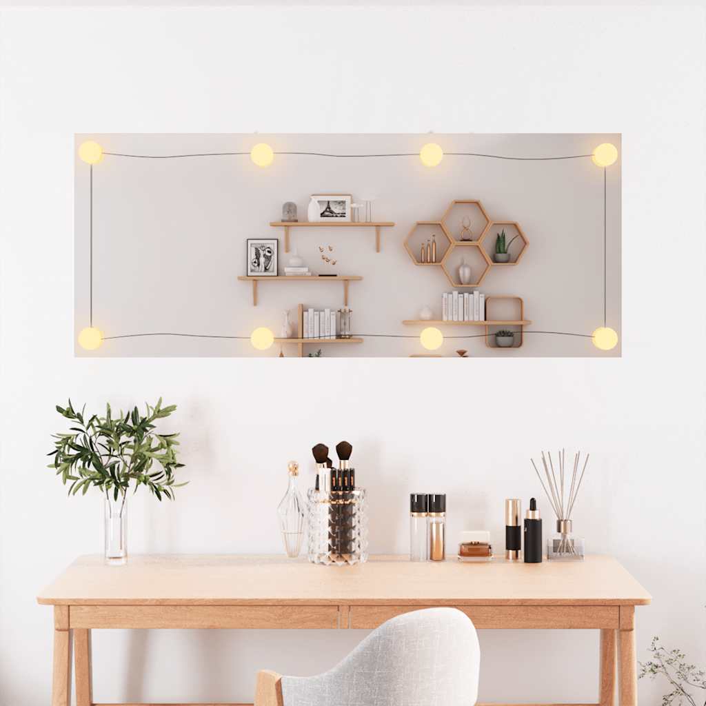 vidaXL Wandspiegel met LED's rechthoekig 40x100 cm glas