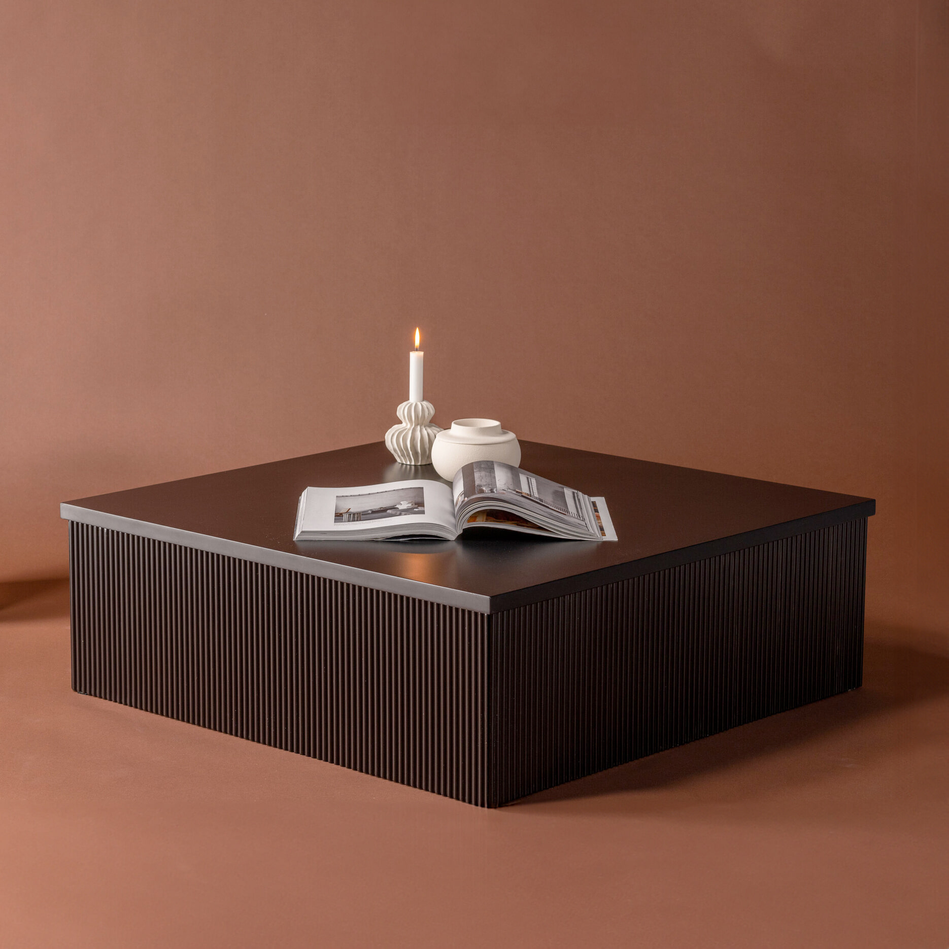 Nohr Vierkante Salontafel Mistina MDF, 90 x 90cm - Zwart