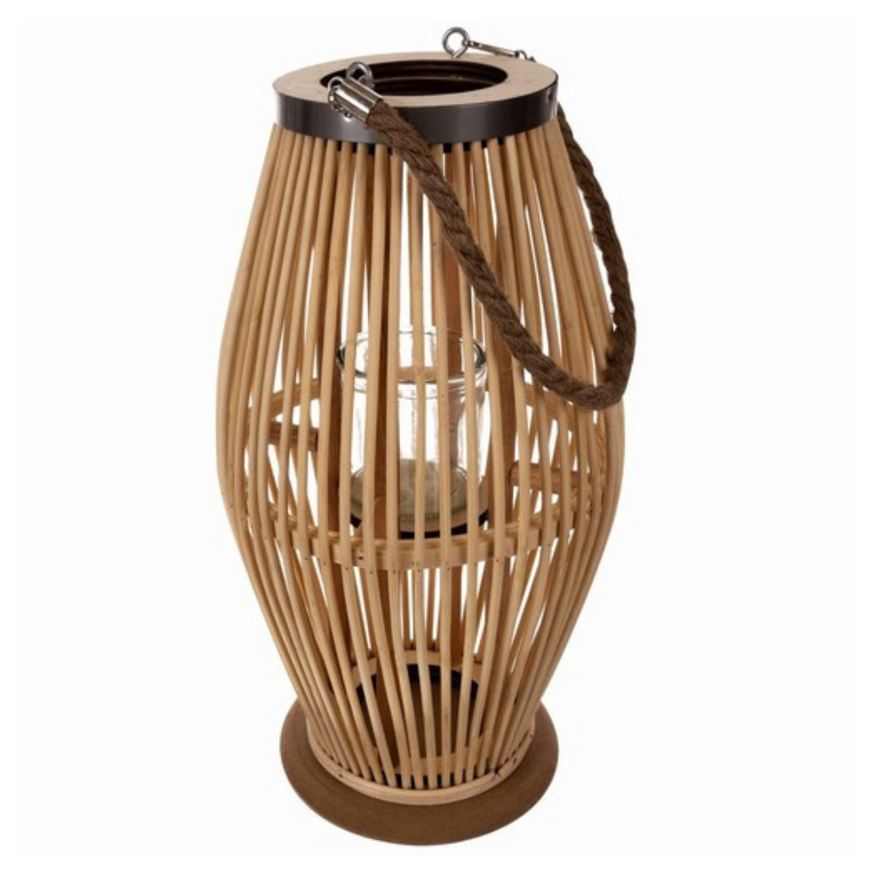 Ruhhy Lantaarn Rotan - bamboe - natuurlijke look - H40 cm -