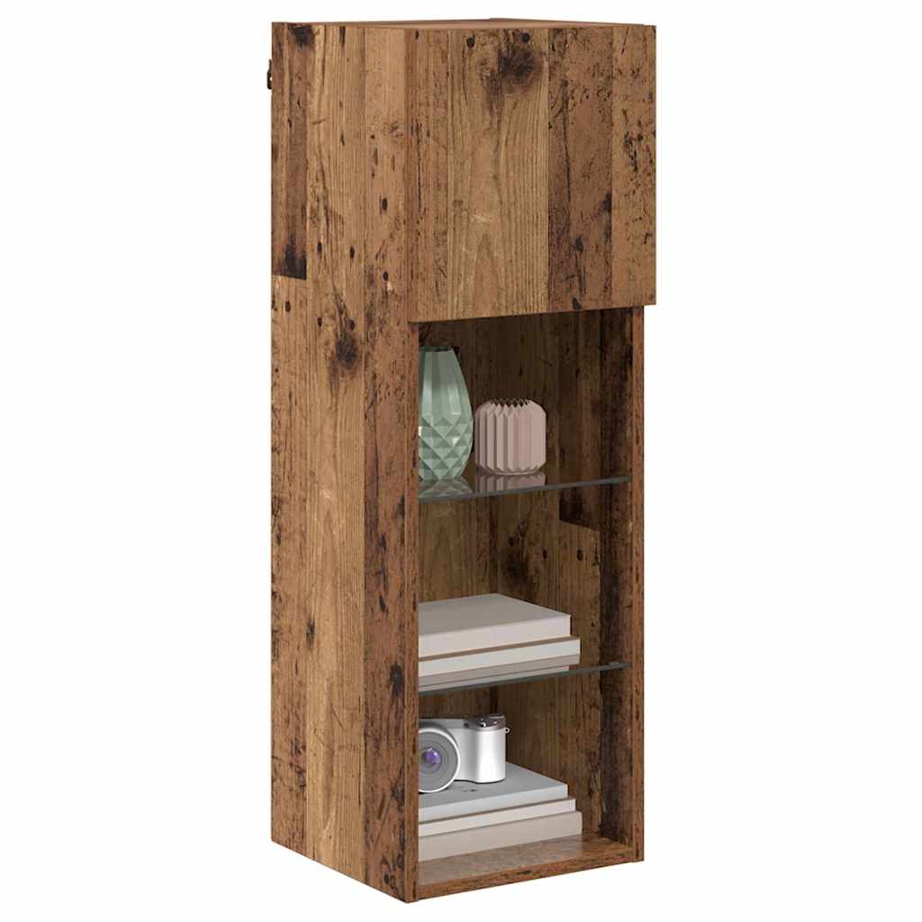 vidaXL Wandgemonteerde TV Kast Oud Hout 30,5 x 30 x 90 cm Bewerkt hout