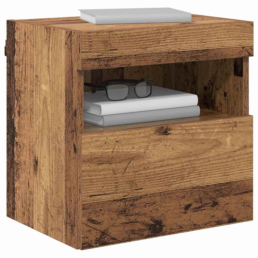 vidaXL TV Wandkasten 2 pcs Oud Hout 40 x 30 x 40 cm Bewerkt hout