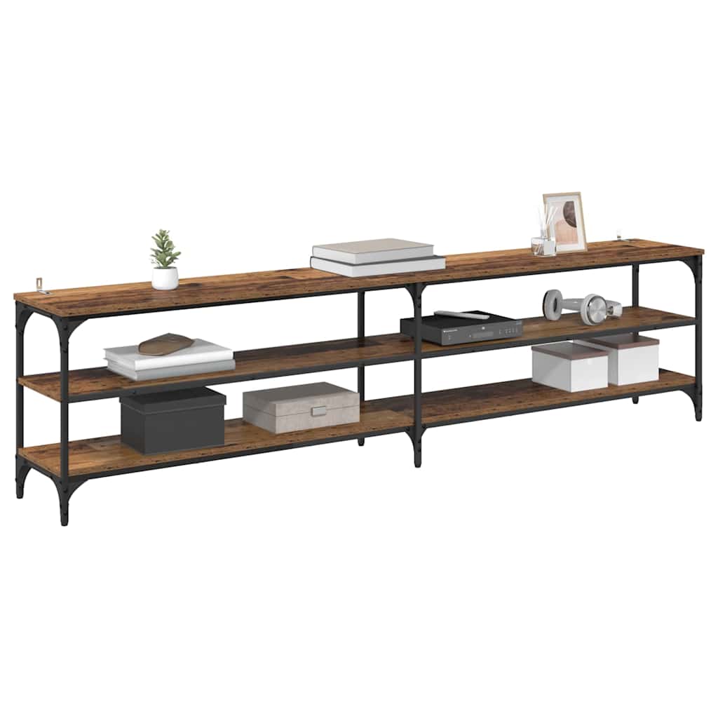 vidaXL TV-kast Oud Hout 200 x 30 x 50 cm Gemonteerd hout en ijzer