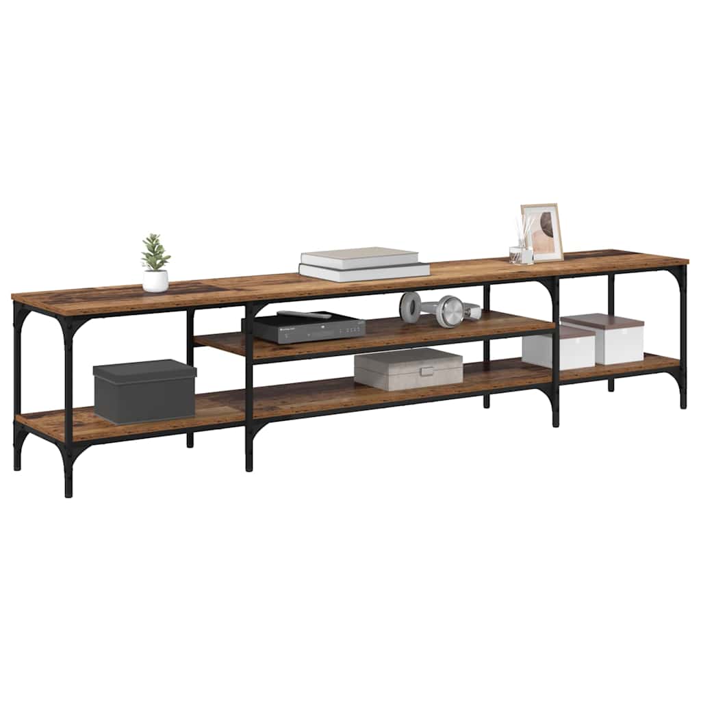 vidaXL TV-kast Oud Hout 201 x 35 x 45 cm Gemonteerd hout en ijzer