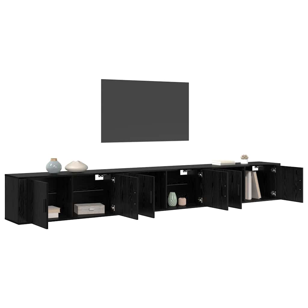 vidaXL Wandtv-kast Set 3 pcs Zwart Eiken 100 x 34,5 x 40 cm