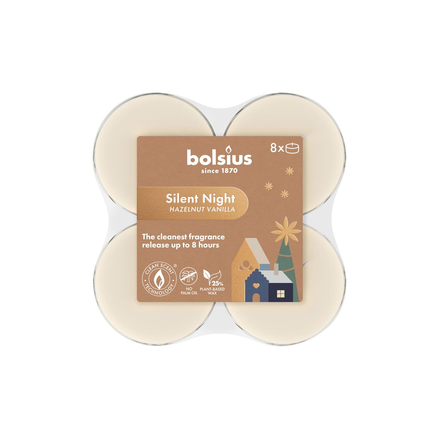 Bolsius Maxilicht Silent Night 8 stuks