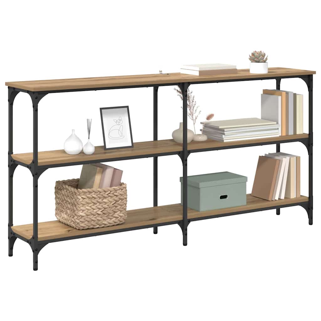 vidaXL Wandtafel Artisan Eiken 150 x 29 x 75 cm Geperst Hout en Metaal