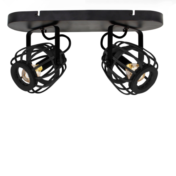 Sfeerlampen Spot trapezoid zwart 2 lichts