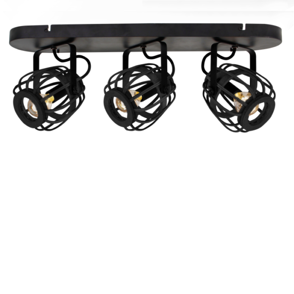 Sfeerlampen Spot trapezoid zwart 3 lichts