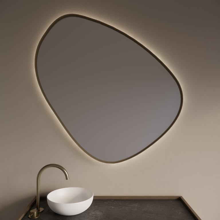 Gliss Design Spiegel  Fenix met Indirecte LED Verlichting en Verwarming 60cm Mat Goud