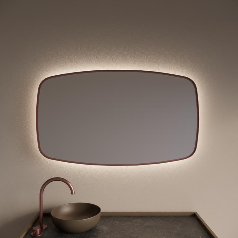 Gliss Design Spiegel  Epos met Indirecte LED Verlichting en Verwarming 120x65cm Koper Rose