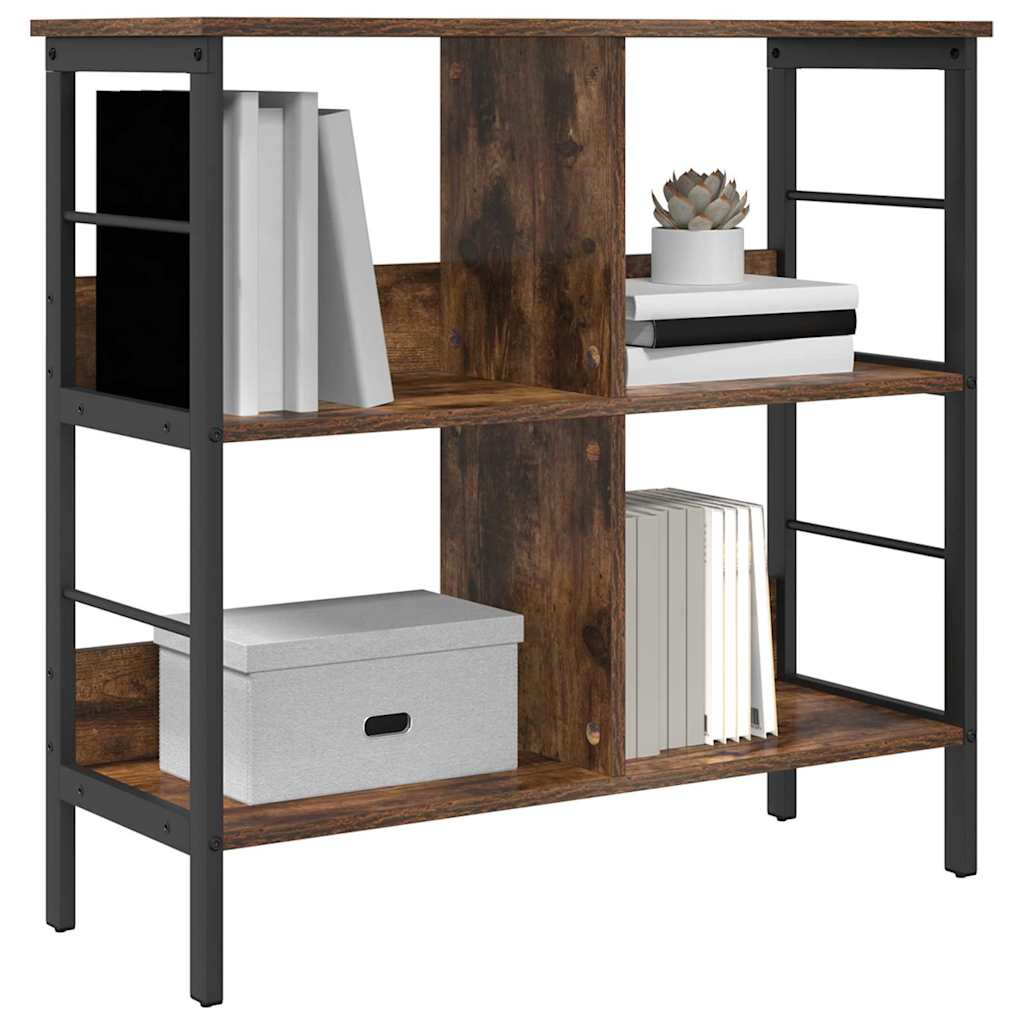 vidaXL Boekenkast Gerookt eiken 82 x 32 x 79 cm Bewerkt hout