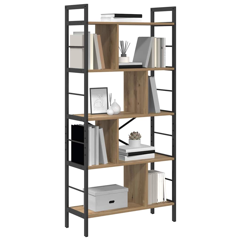 vidaXL Boekenkast Artisan Eiken 75 x 30 x 156 cm Bewerkt hout