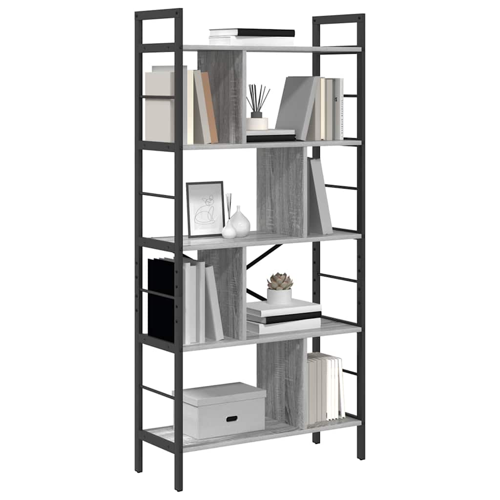 vidaXL Boekenkast Grijs Sonoma 75 x 30 x 156 cm Bewerkt hout