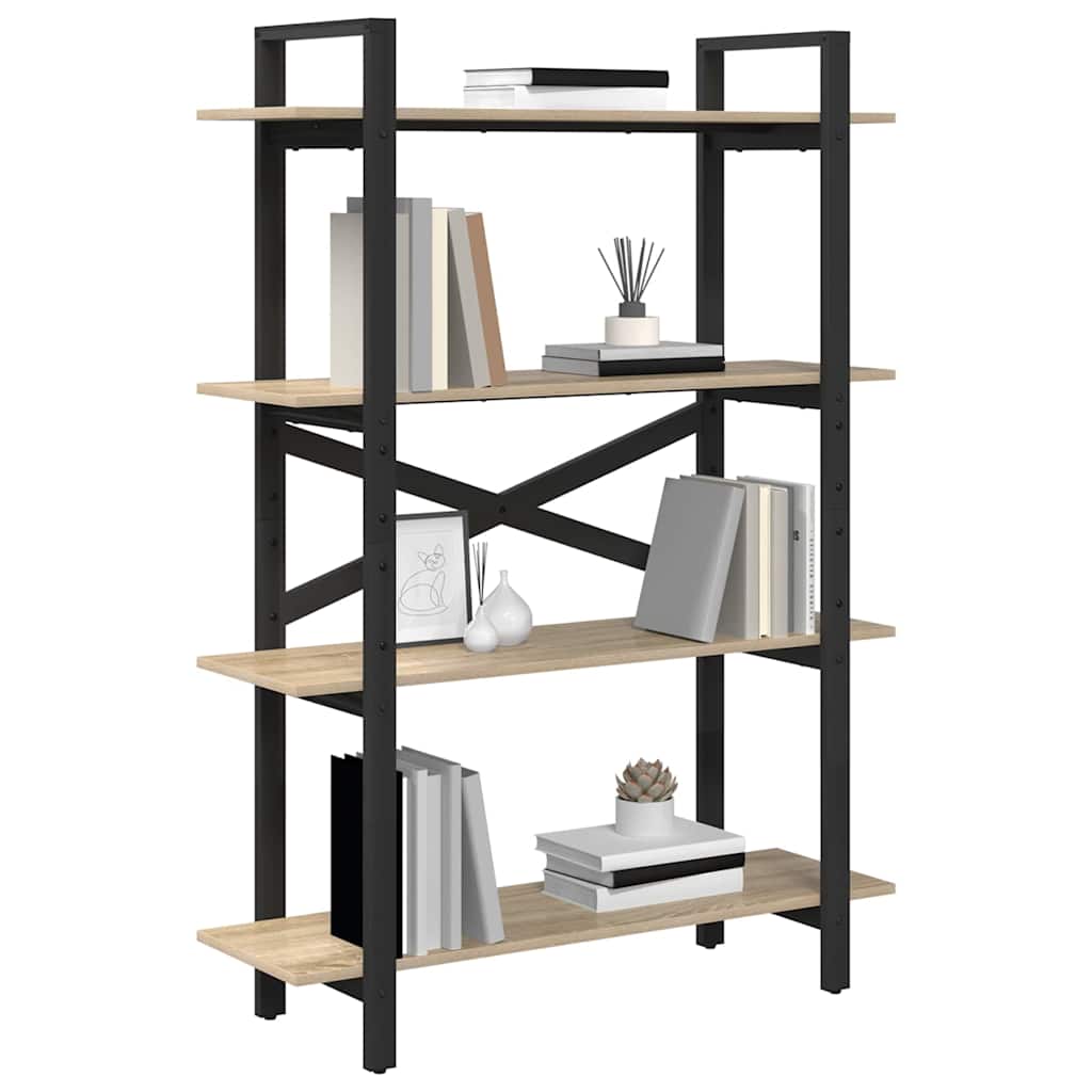 vidaXL Boekenkast Sonoma Eiken 100 x 33,5 x 140 cm Bewerkt hout