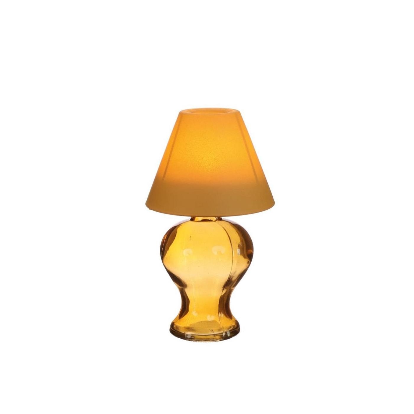 Ideas 4 seasons Glazen lamp theelichthouder mosterd