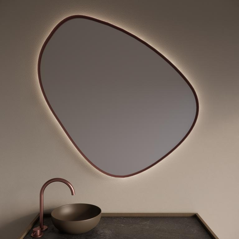 Gliss Design Spiegel  Fenix met Indirecte LED Verlichting en Verwarming 80cm Koper Rose