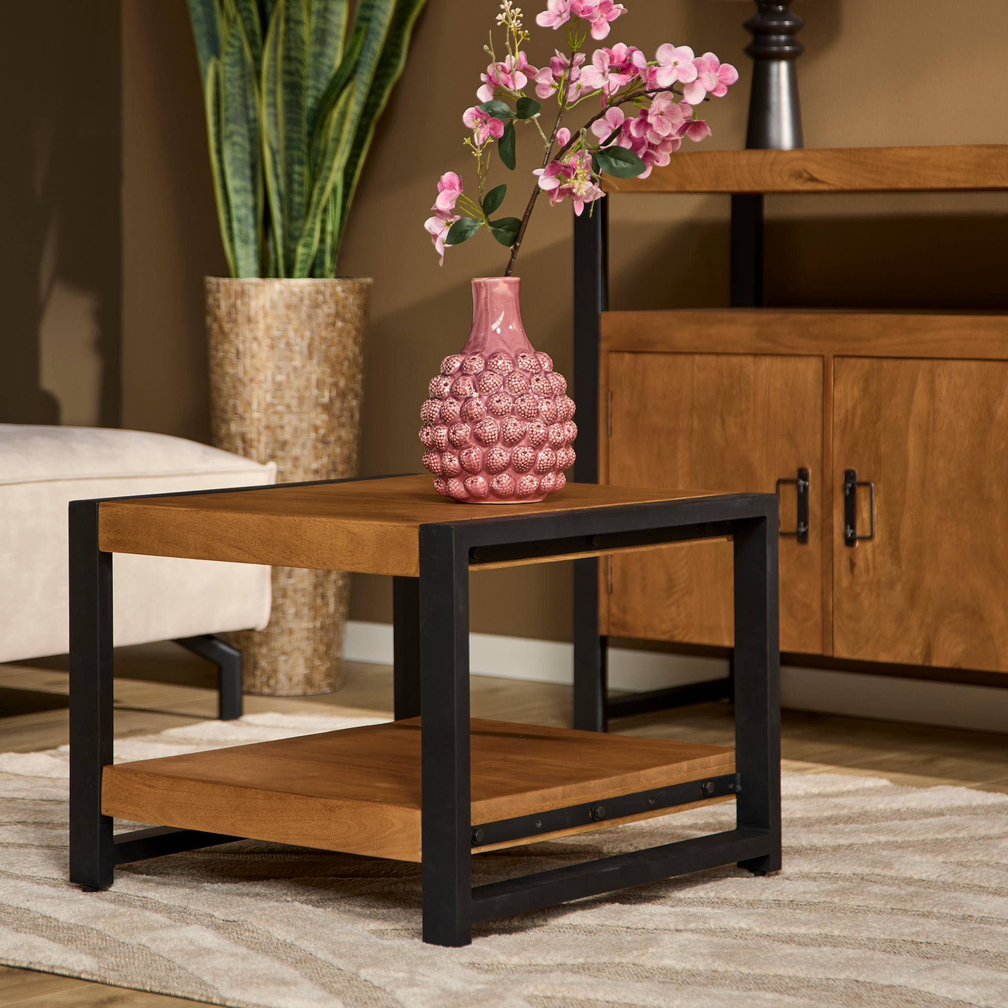 Het Steigerhouthuis Bijzettafel Boaz met onderblad | 60 cm