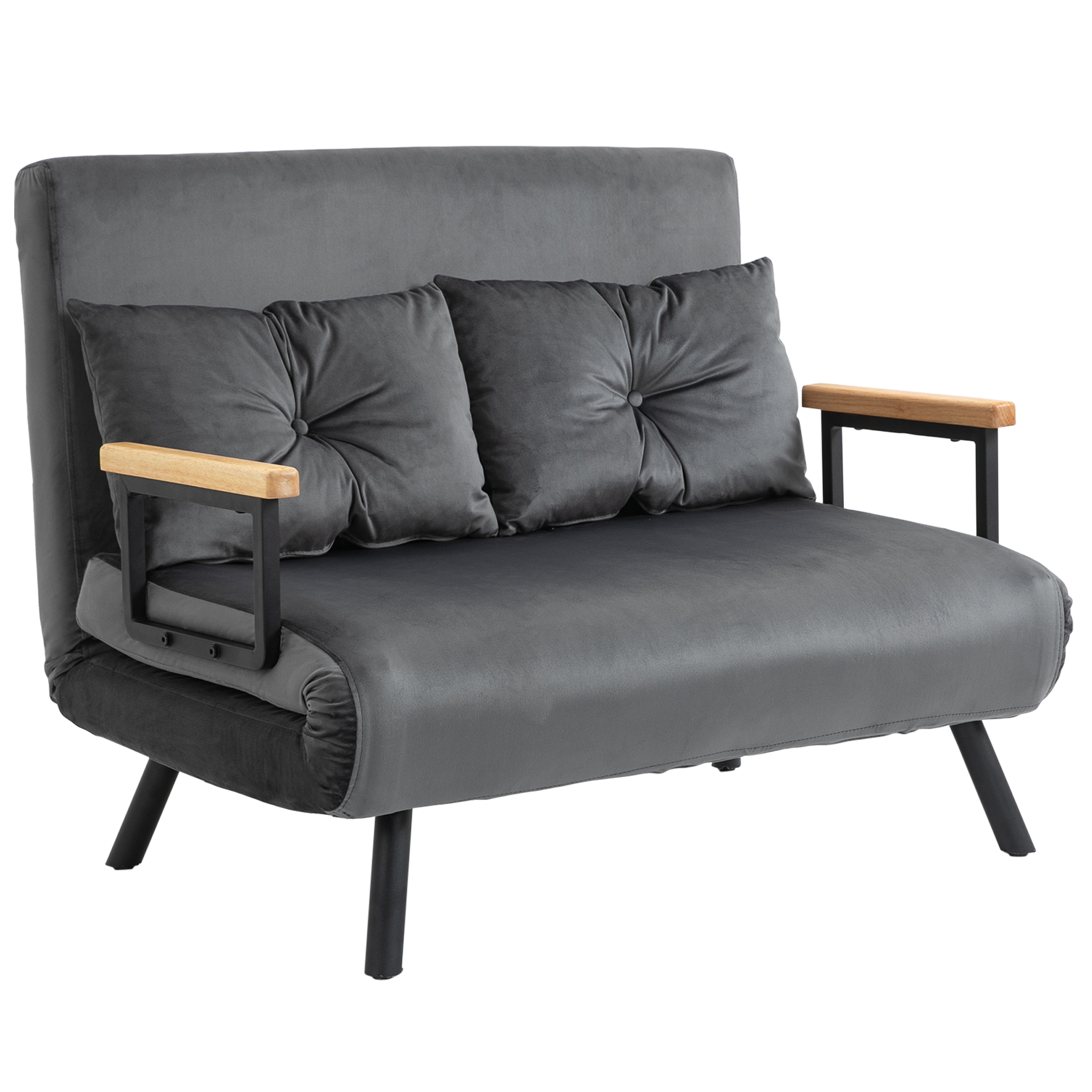HOMCOM Slaapfauteuil multifunctioneel met 5 standen rugleuning luxe fluweel eenvoudig om te bouwen 180x90x75 cm grijs | Aosom.nl