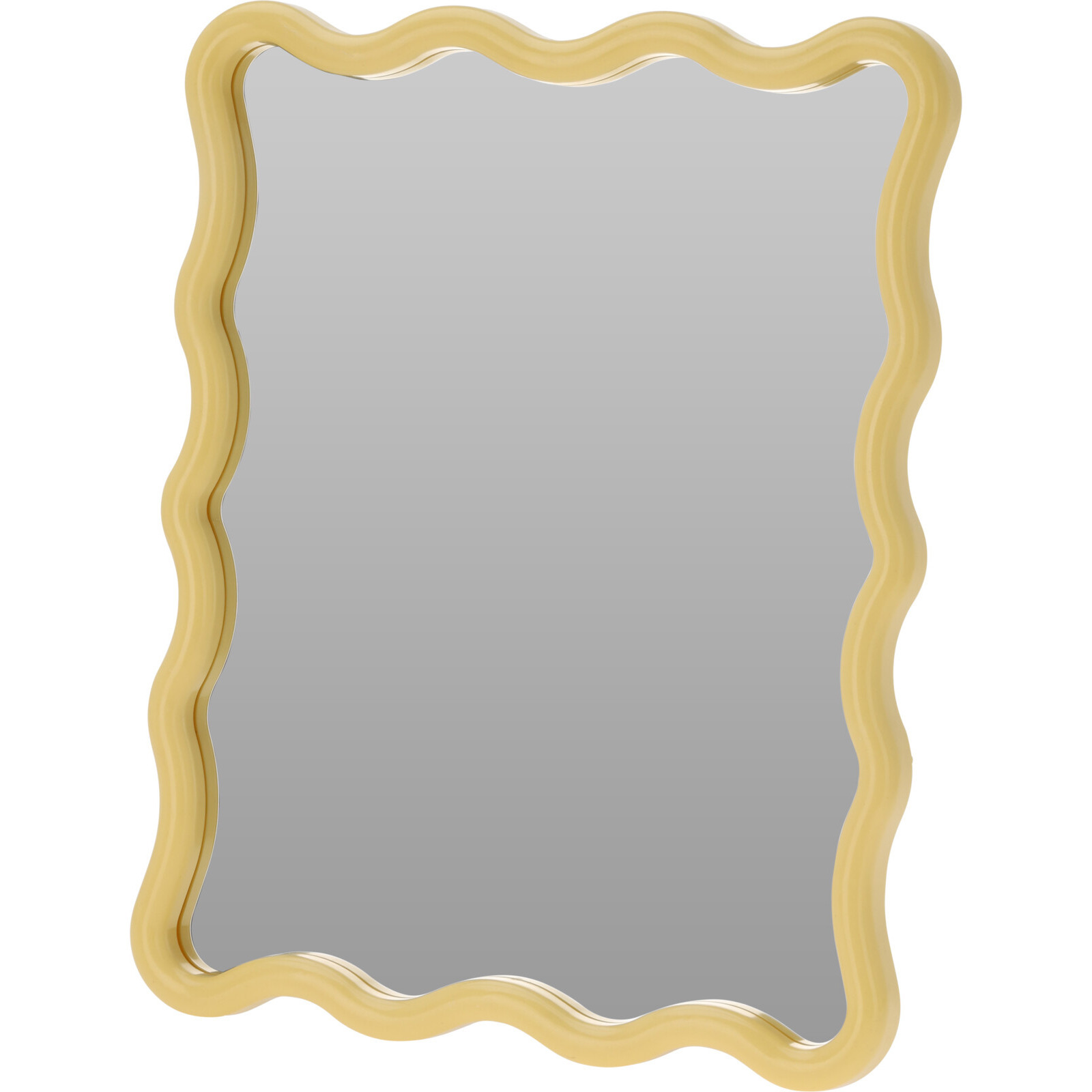 Home & Styling kinder wandspiegel - Princess - 30 x cm - kunststof/glas - geel rand -