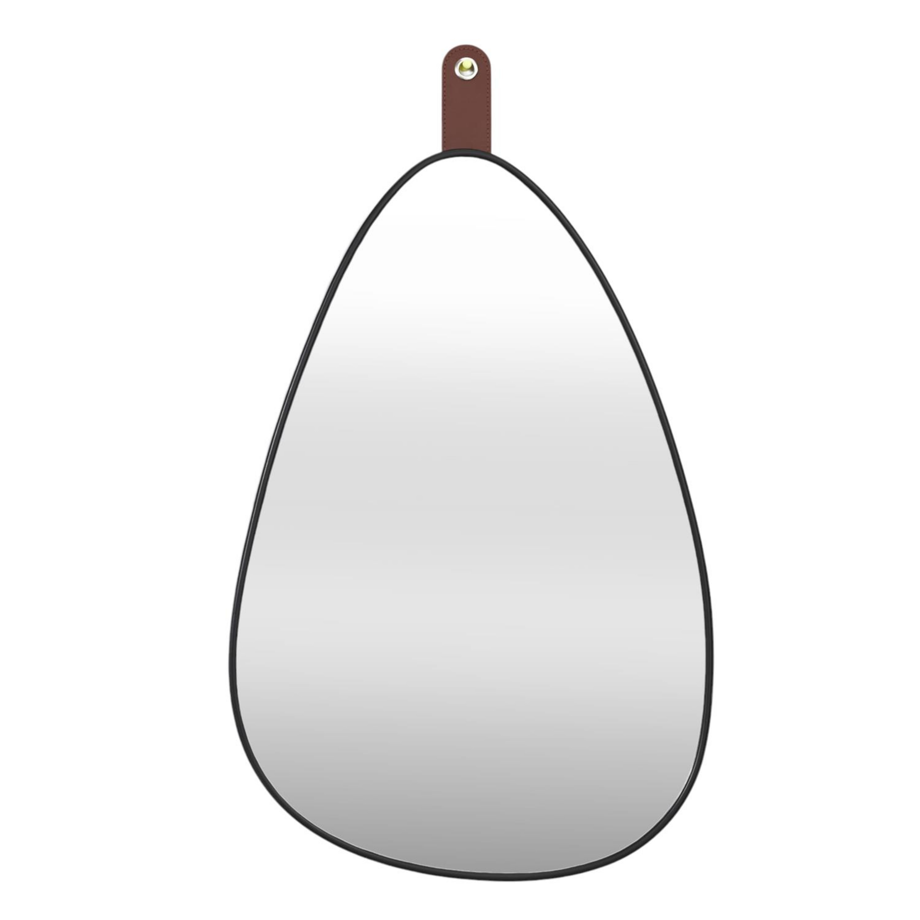 Home Deco Factory Spiegel - zwart - 60 x cm - kunststof - ovaal vorm - met haakje -