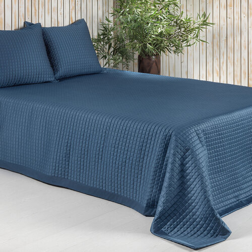 Dommelin Sprei Chicago Satijn 300TC Nachtblauw 50x260 cm