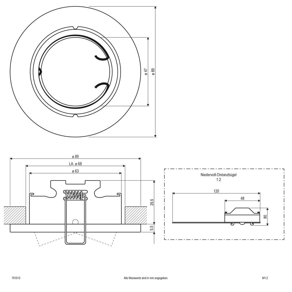 EVN 751013 751013 Inbouwring Halogeen Zonder 50 W Chroom