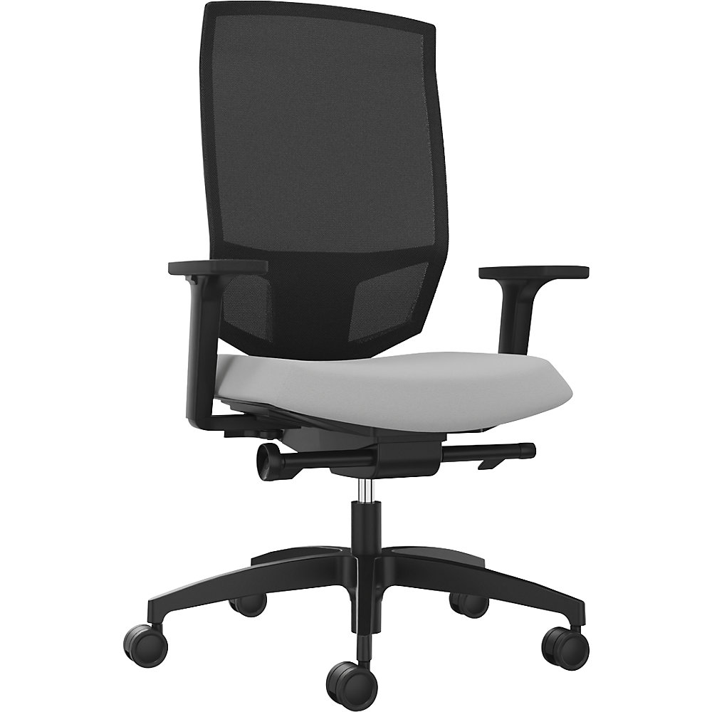 Dauphin Bureaudraaistoel JUST EVO MESH, met netrugleuning, zwart, platinagrijs