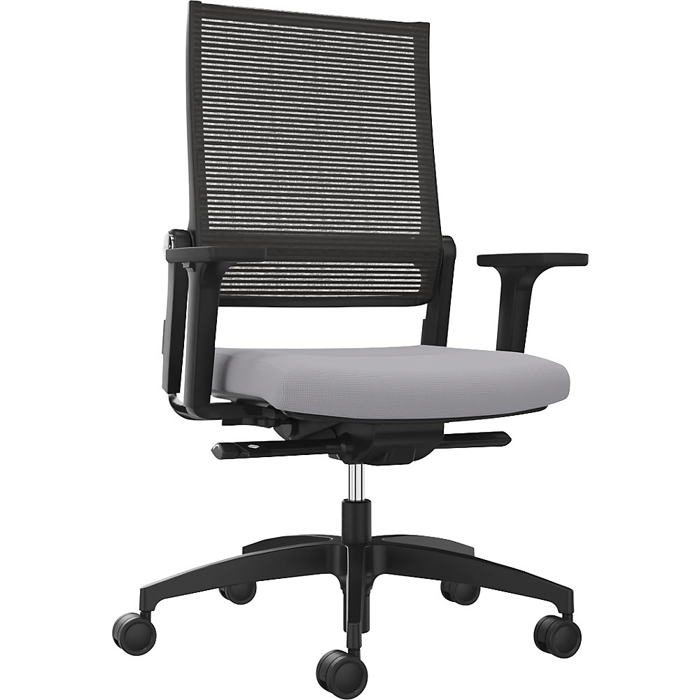 Dauphin Bureaustoel LORDO FLEX, met netrugleuning, grijs