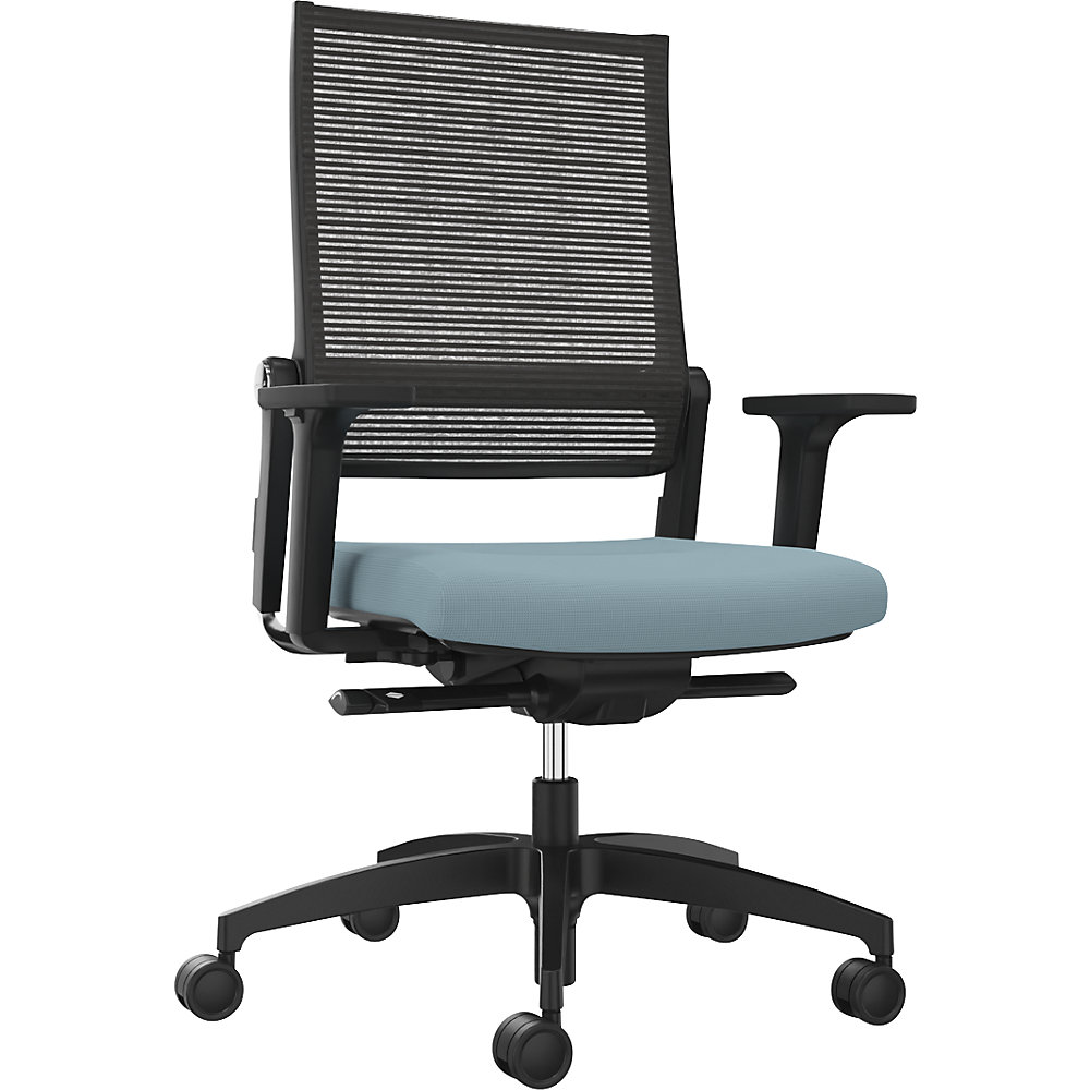 Dauphin Bureaustoel LORDO FLEX, met netrugleuning, waterblauw