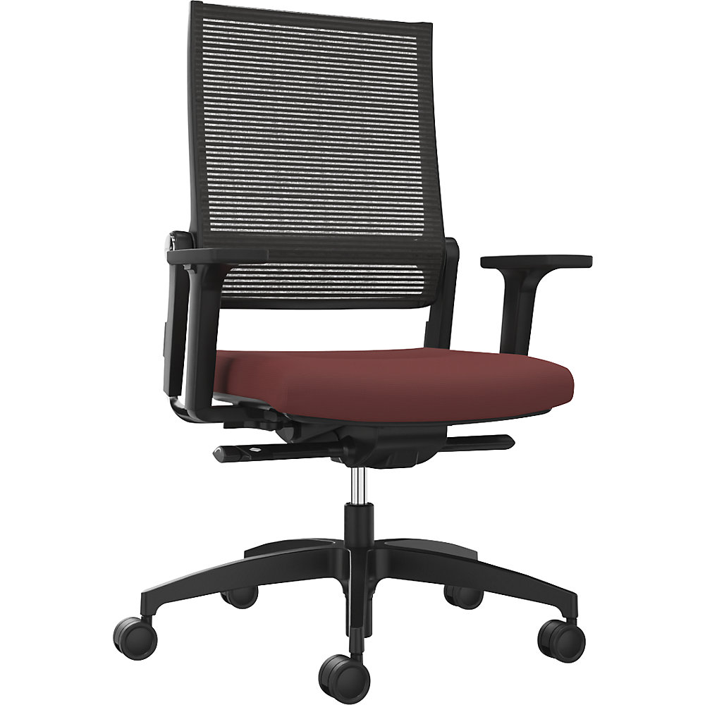 Dauphin Bureaustoel LORDO FLEX, met netrugleuning, robijnrood