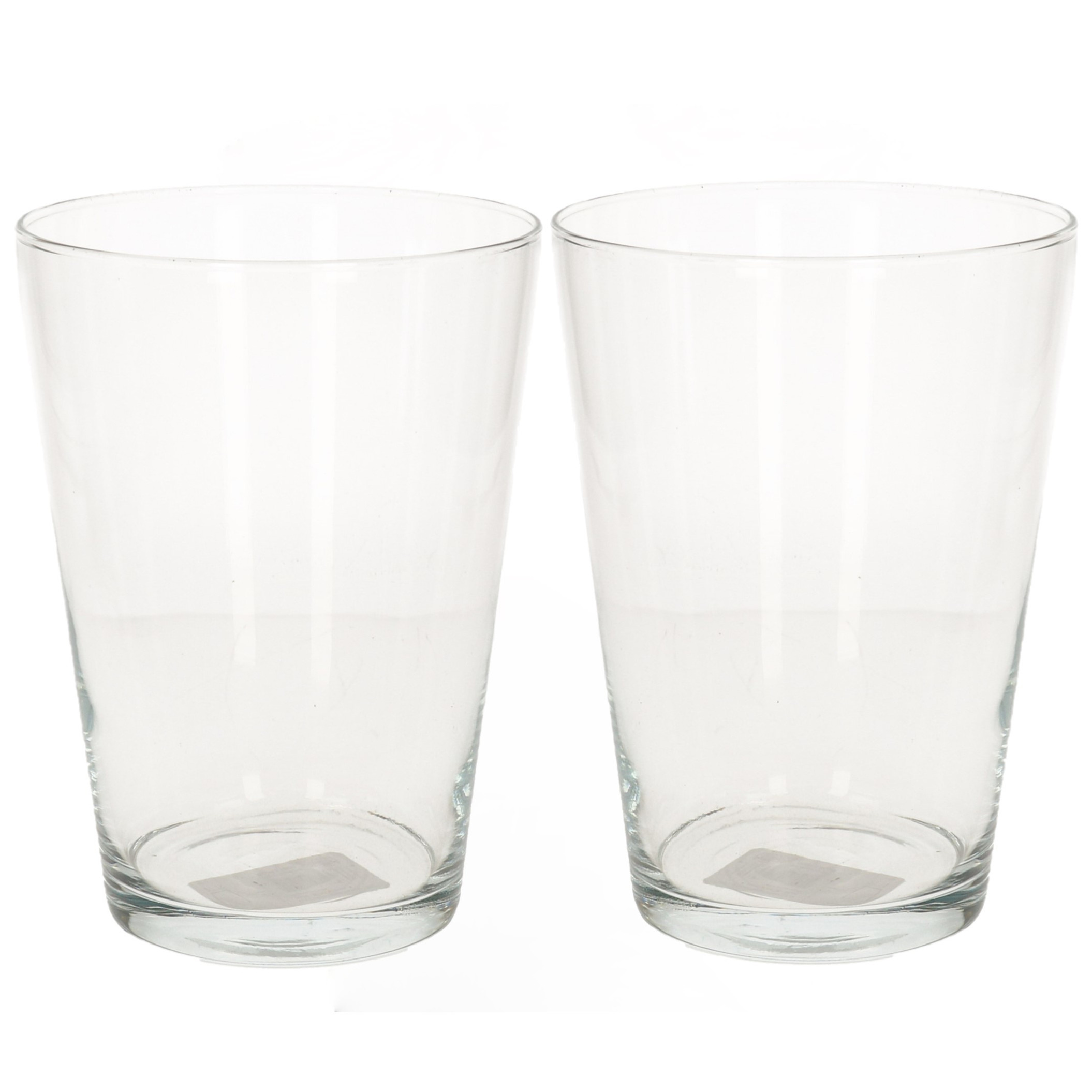 Bellatio flowers & plants Conische vaas basic - Set van 3x stuks - glas - 19 cm - transparant - bloemenvaas -