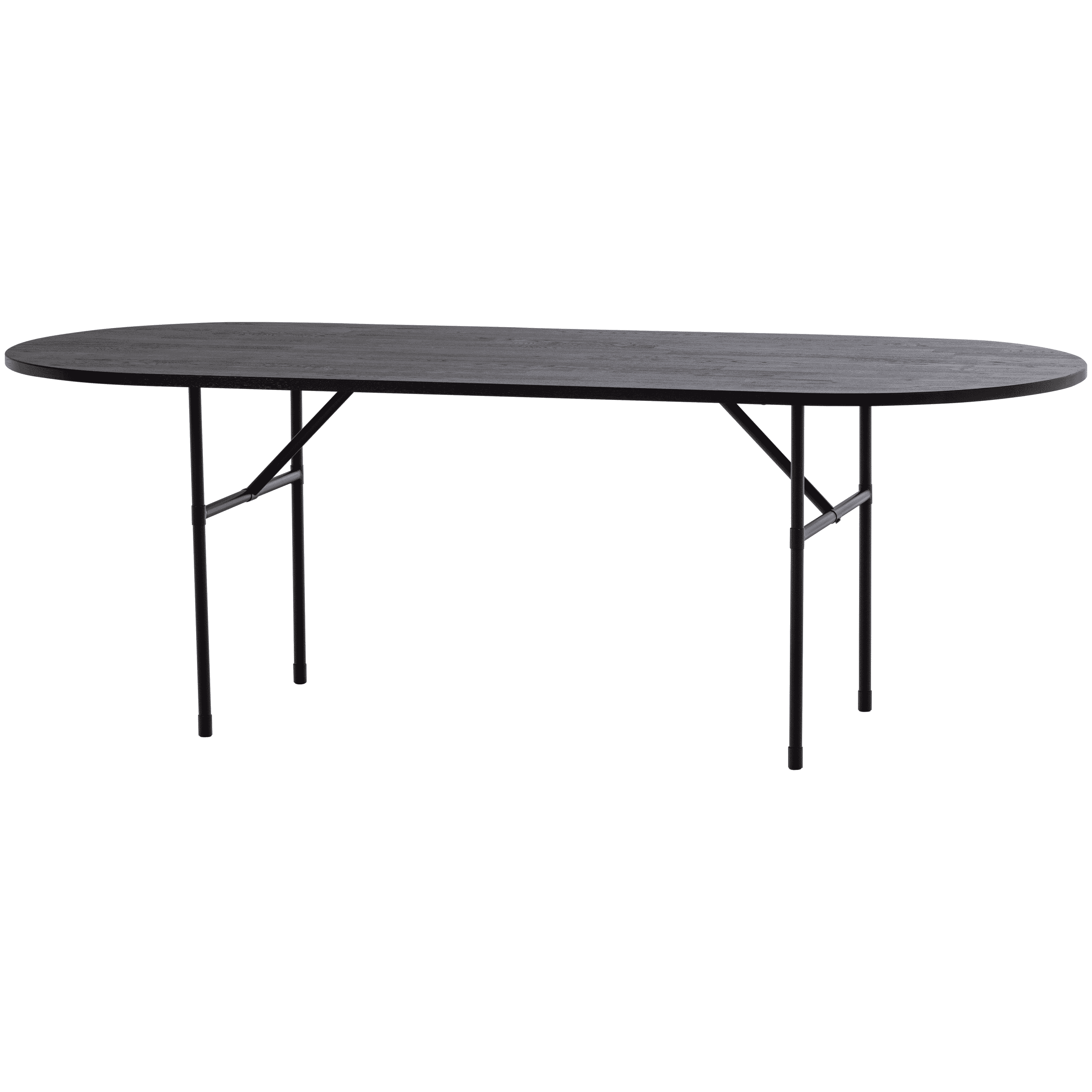 WOOOD Ovale Eettafel Arthur Eikenhout, 220 x 90cm - Zwart