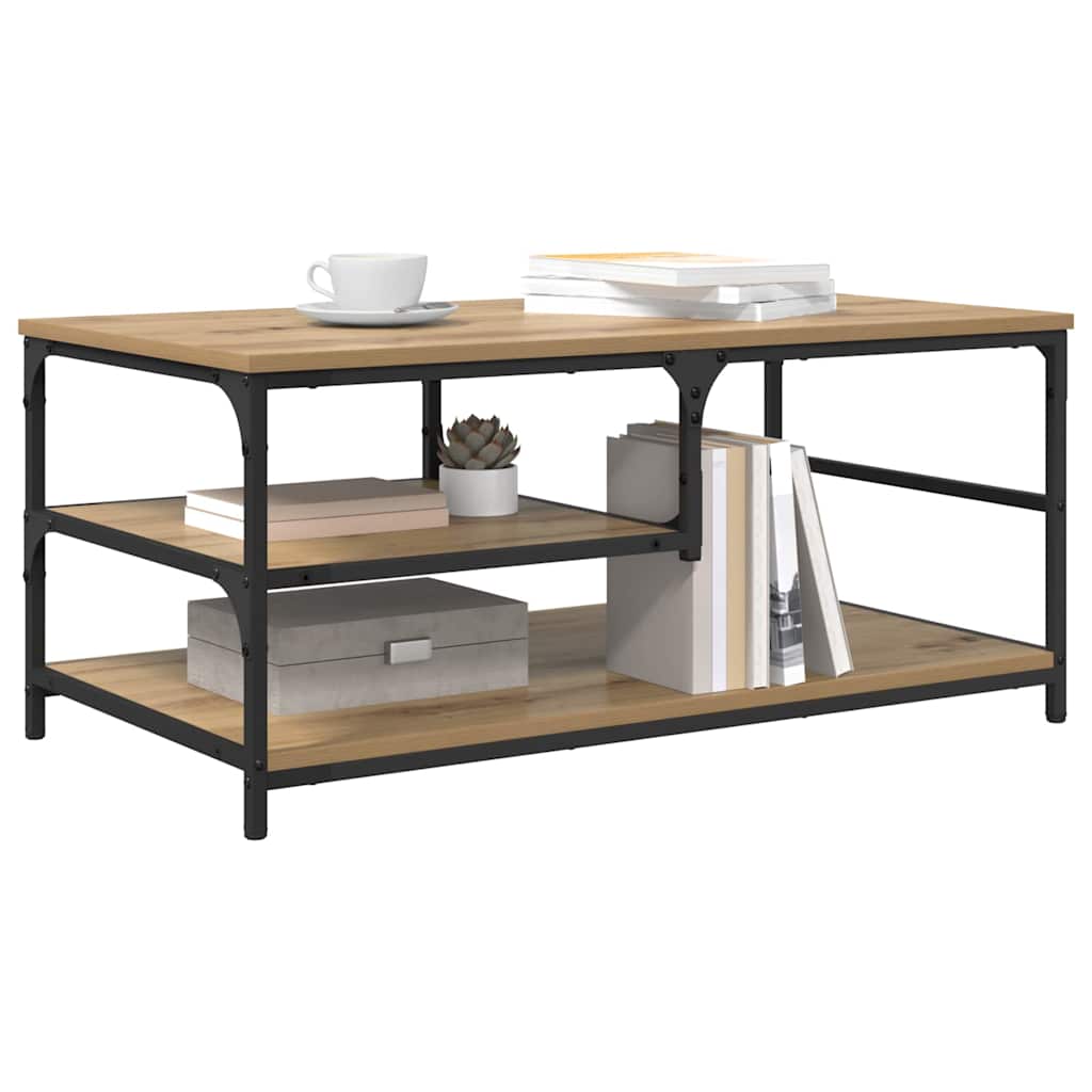 vidaXL Salontafel Artisan Eiken 90 x 49 x 40 cm Bewerkt hout