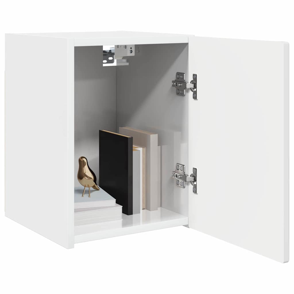 vidaXL TV Wandkast Glanzend Wit 30 x 31 x 40 cm Bewerkt hout