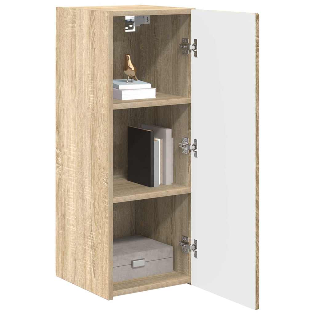 vidaXL TV Wandkast 2 pcs Sonoma 30 x 31 x 80 cm Bewerkt hout
