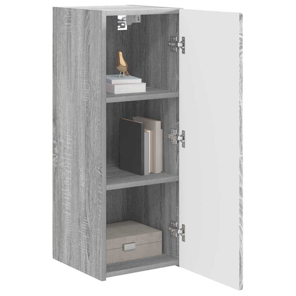 vidaXL TV Wandkast 2 pcs Grijs Sonoma 30 x 31 x 80 cm Bewerkt hout