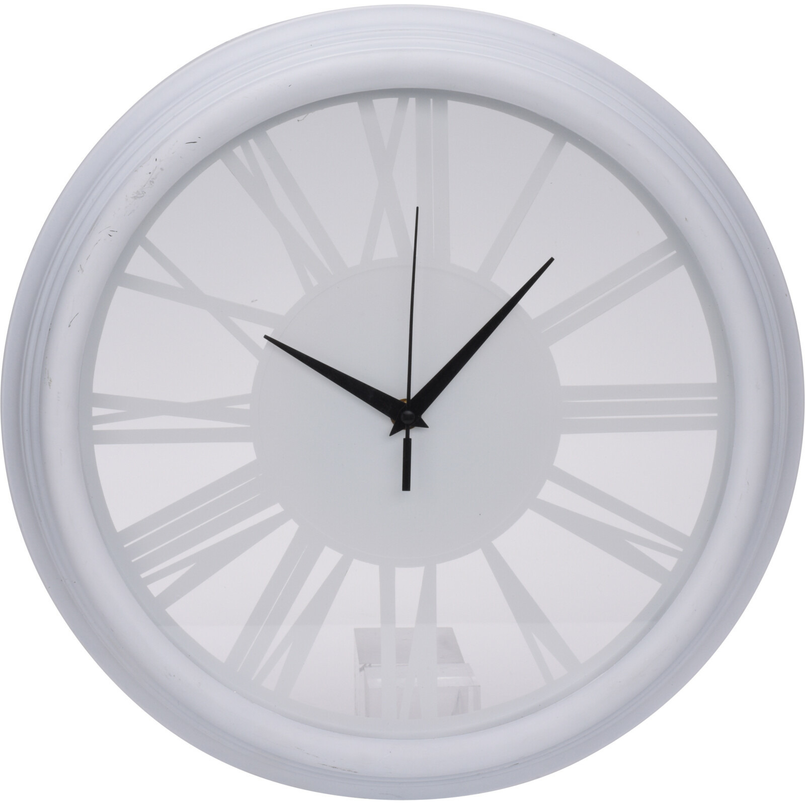 H&S Collection Wandklok Memphis - D37 cm - kunststof - ivoor wit -