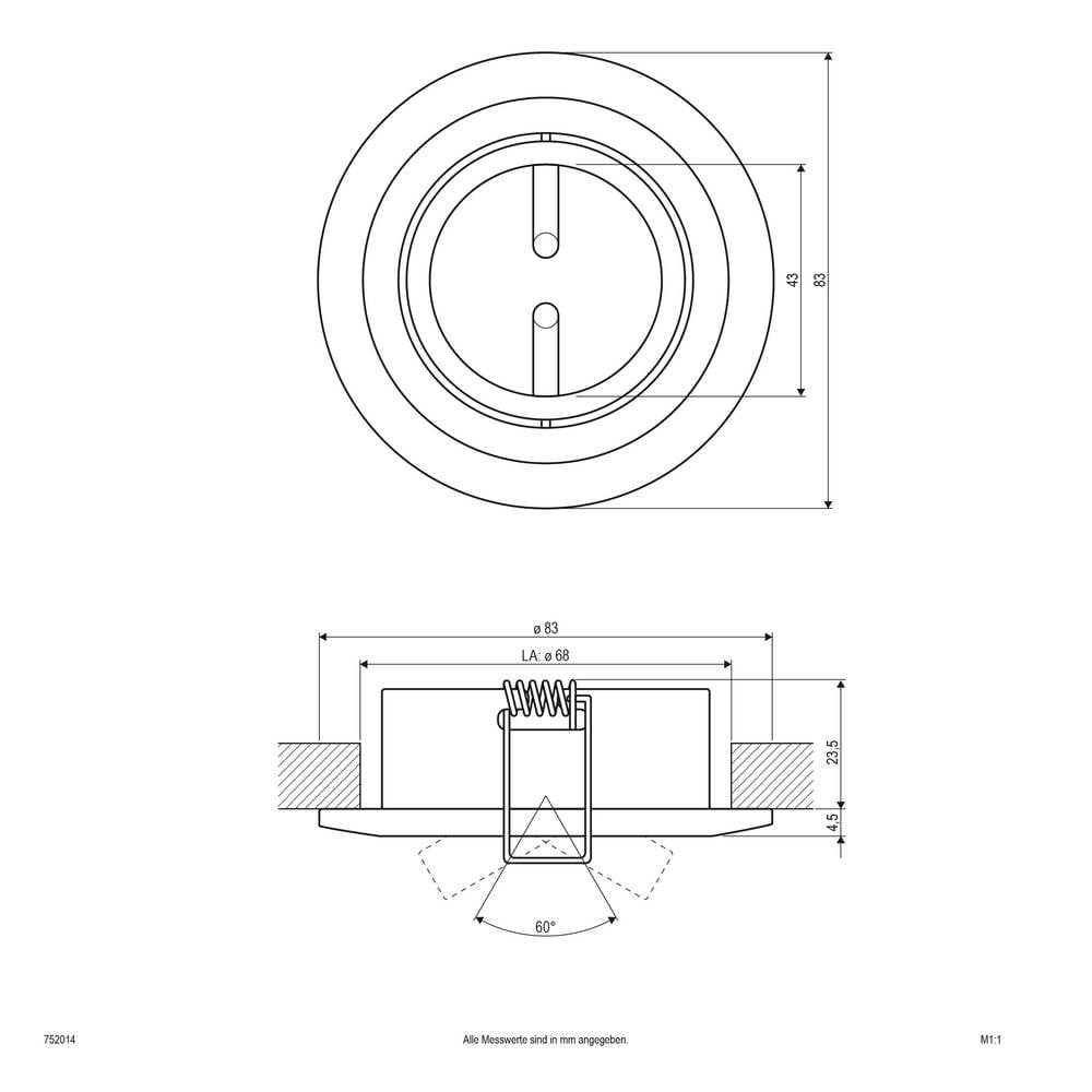 EVN 752014 752014 Inbouwring Halogeen Zonder 50 W Chroom