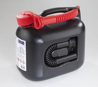 Kunstof benzine jerry can 5 liter 26 x 14 x 25 cm