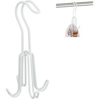 RELAXDAYS 1 x Gürtelhalter, Gürtelbügel für Kleiderschrank, Metall, für Gürtel & Handtaschen, 4 Haken, 18 x 9 x 9 cm, weiß