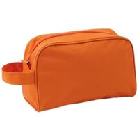 Handbagage toilettas oranje met handvat 21,5 cm voor heren/dames Oranje