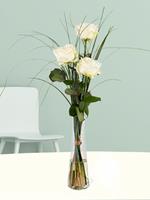 Surprose Drie witte rozen, inclusief vaasje | Rozen online bestellen & versturen | .nl