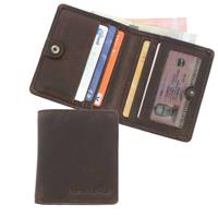 Platte RFID portemonnee vintage ecoleer - Fox donkerbruin