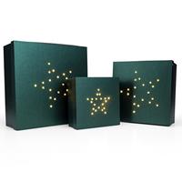 Valentins 3er Set Geschenk-Box mit LED-Stern-Dekor