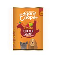 Edgard & Cooper Adult - Kip & Kalkoen - 6 x 400 g blikken