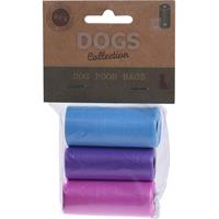 Dogs Collection Poepzakjes 2ass Blauw/paars/roze 3 Stuks