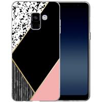B2Ctelecom Samsung Galaxy A8 (2018) TPU Hoesje pink-black Shapes
